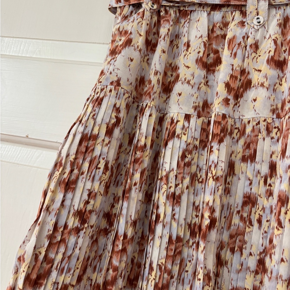 NEW ULLA JOHNSON‎ Charline Floral Pleated Midi Skirt Belted NWT Size 2 100% Silk - Picture 15 of 16